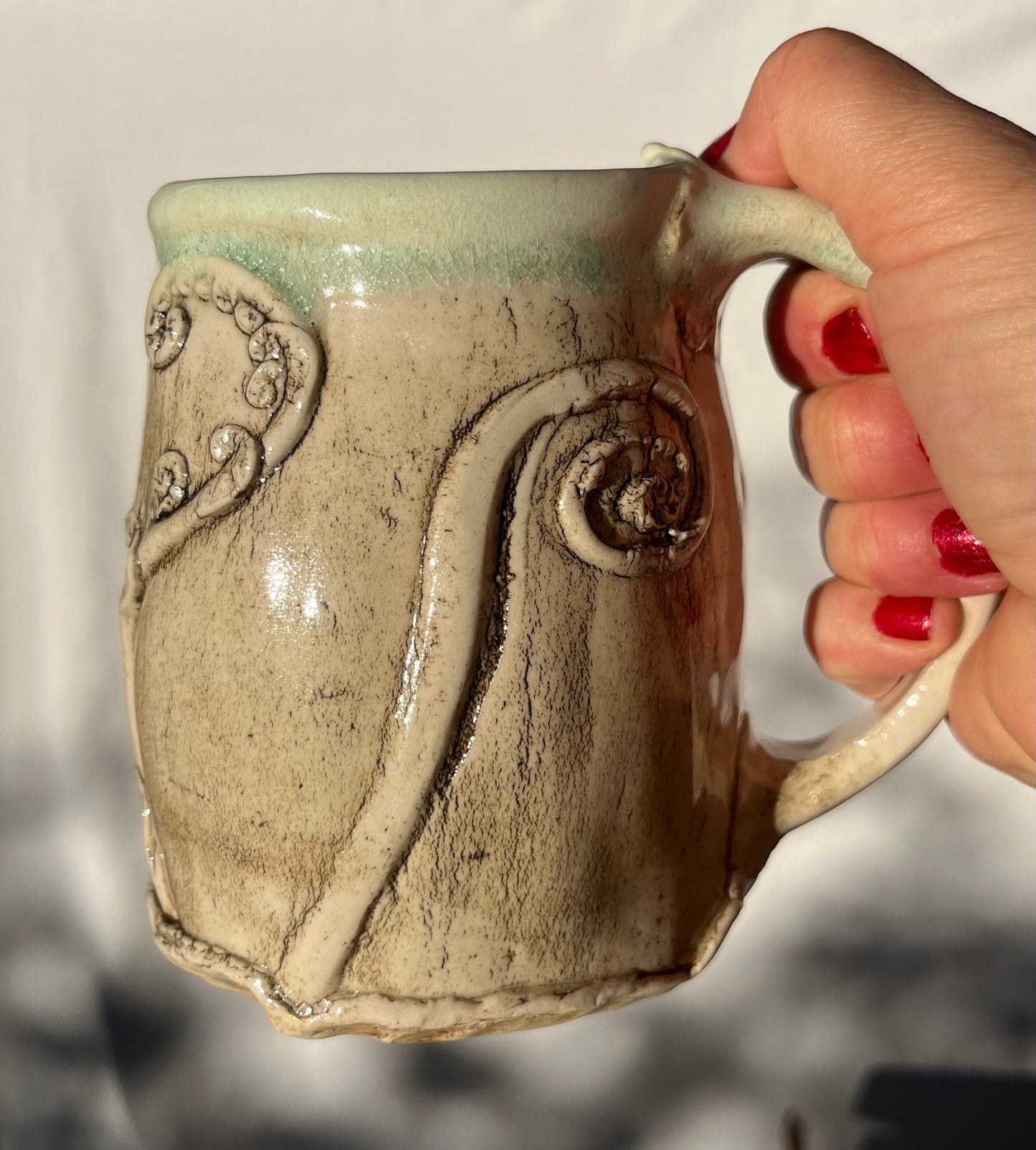 Nature Imprint Mug: Fiddle Head Ferns from a Redwood Forest