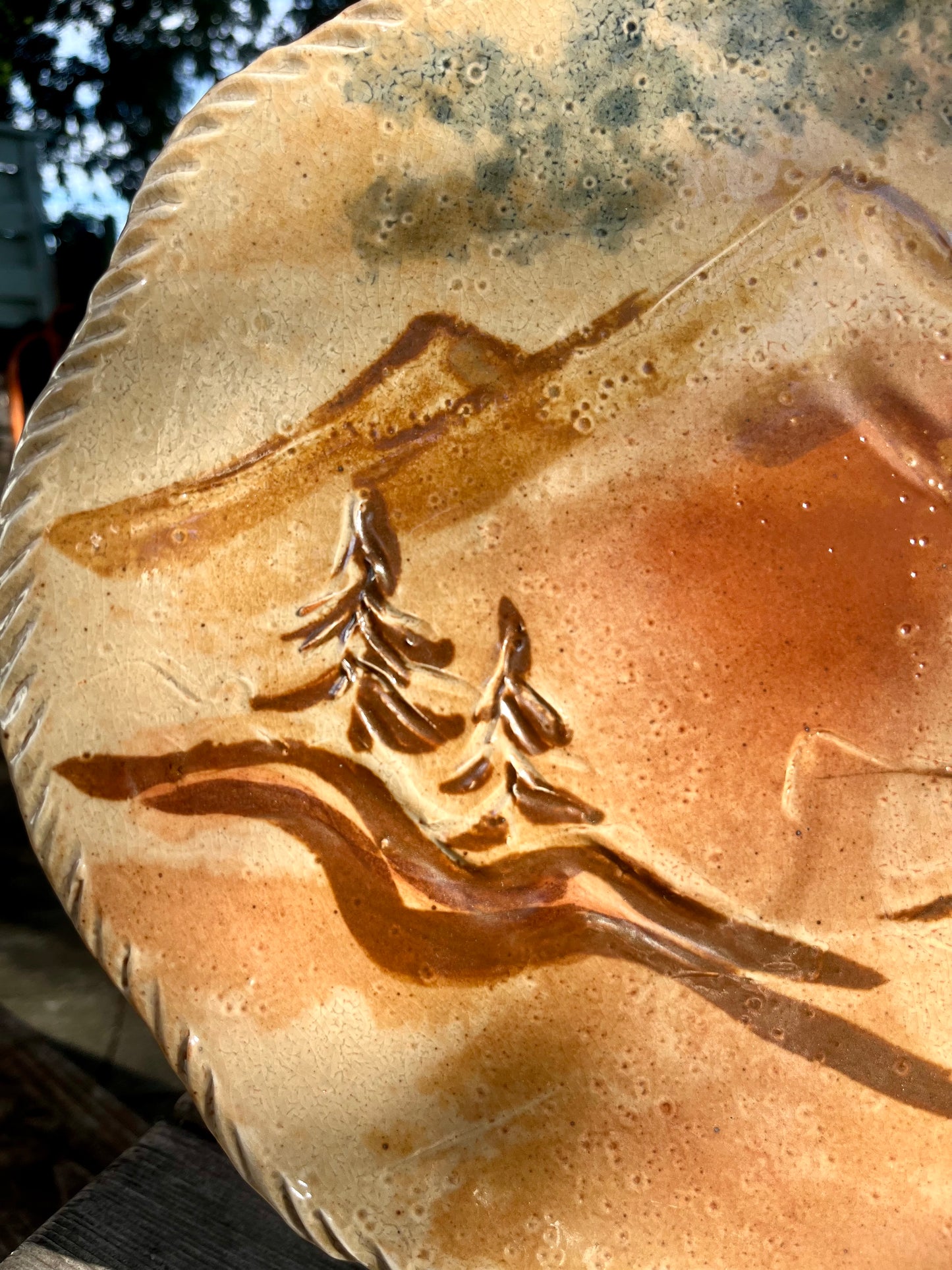 Horse Running Down Mountain Platter