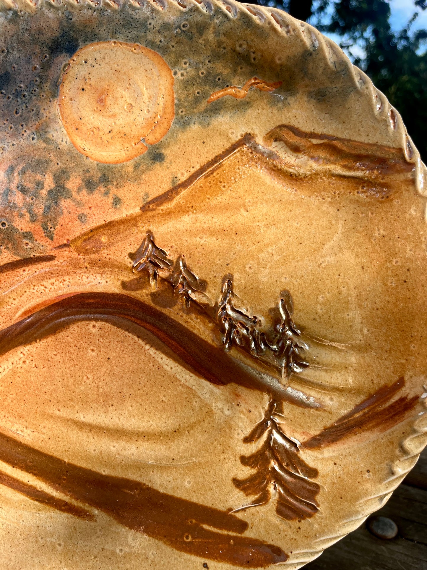 Horse Running Down Mountain Platter