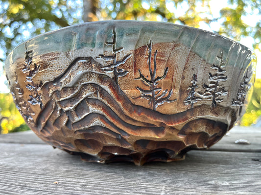 Bowl for Serving (Pre-Order): Mendocino Coastal Mendocino Mountains by Day & Night