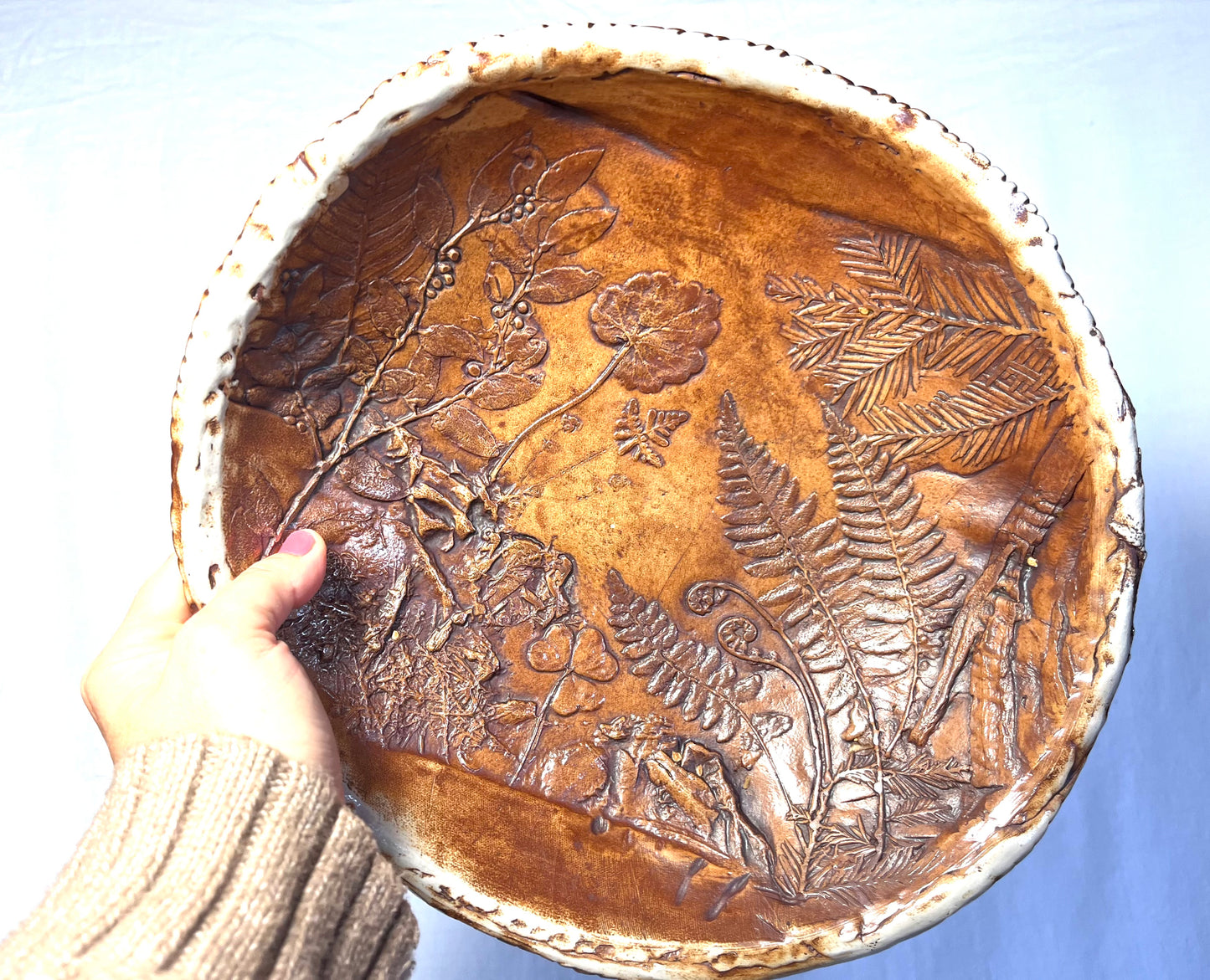 X - Serving Bowl: Old Growth Redwood Forest Flora in Winter
