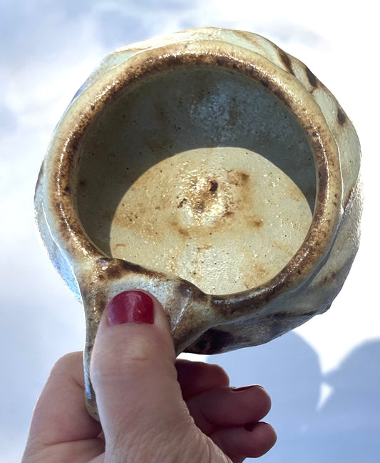 Seedpod Mugs (Pair): Round-Bellied with Light and Dark Pod Lines