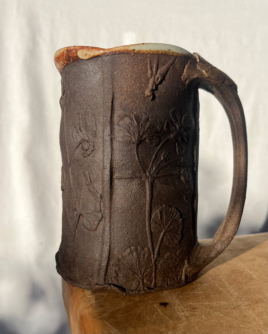 Flower Imprint Mug: Geranium Stein