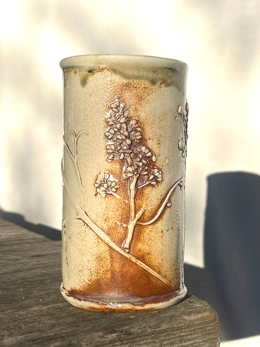 Vineyard Imprint Tumbler: Chardonnay and Chamomile in Lustery Warm Colors