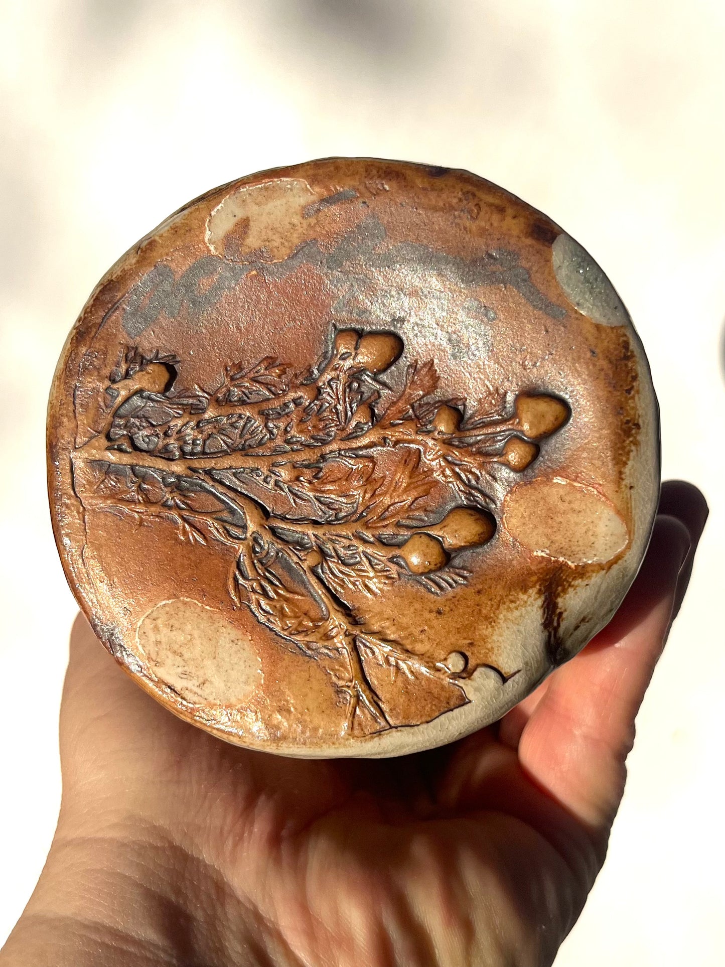 Vineyard Imprint Tumbler: Chardonnay and Chamomile in Lustery Warm Colors