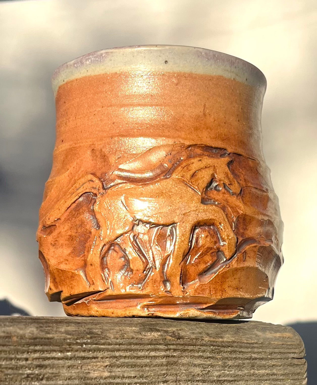 Lustery Golden Horse Mug