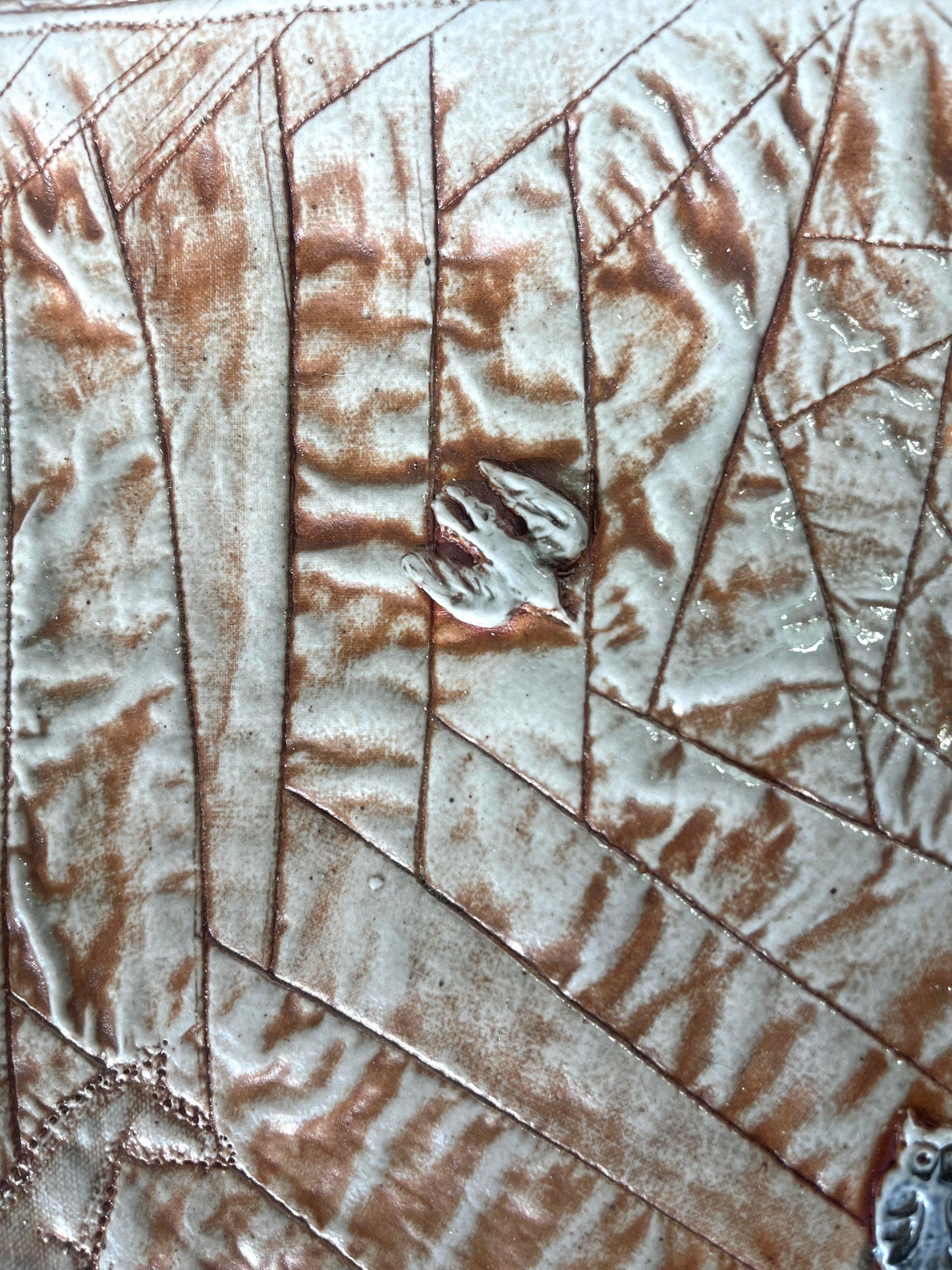Horse and Owl in Mountains Quilt Platter