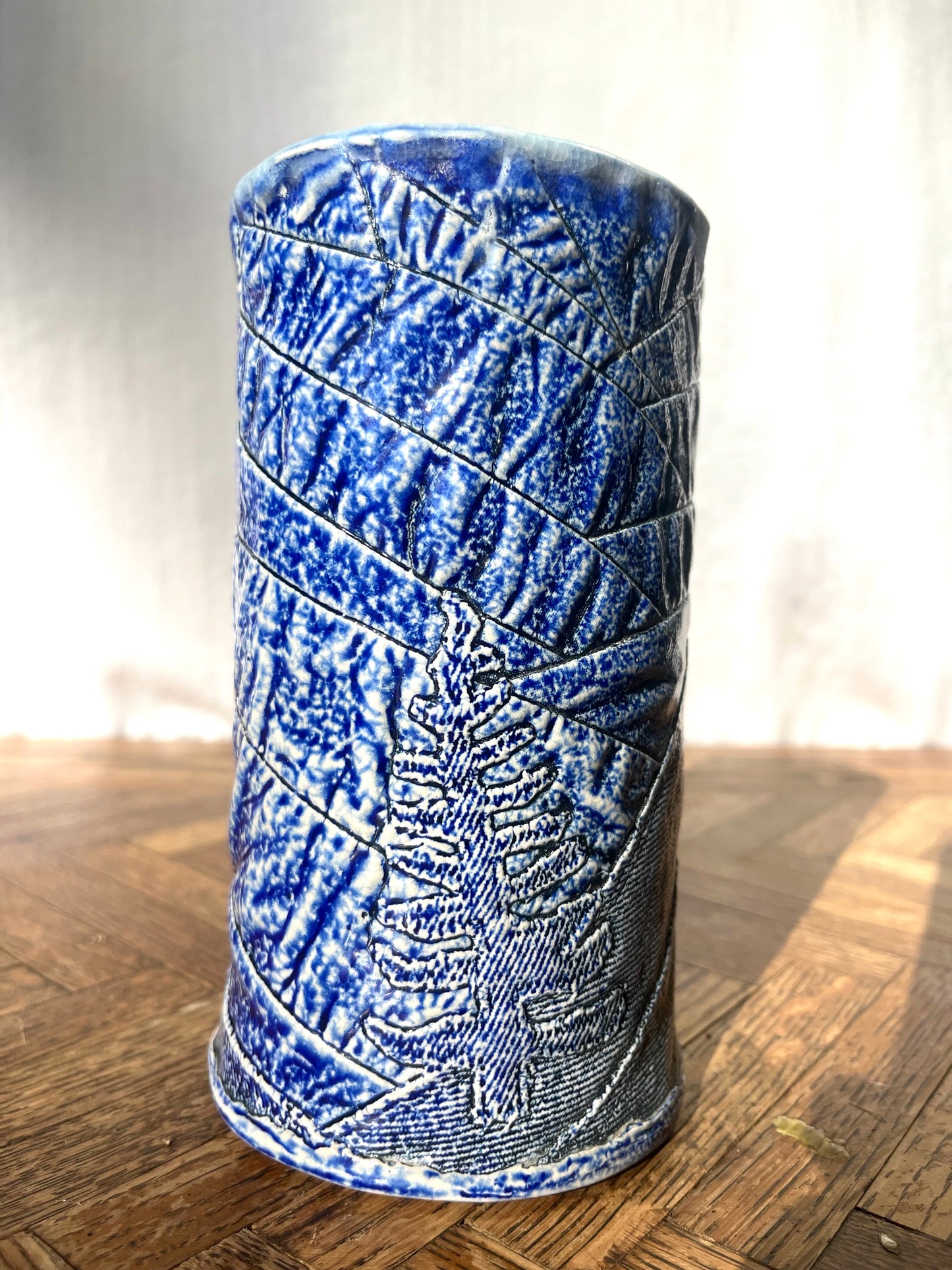 Denim Quilt Texture Horse Vase